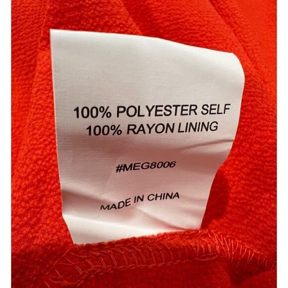 New MEGHAN LA Size M Jasmine Midi Dress wrap front w/tied waist belt Orange - Picture 7 of 13